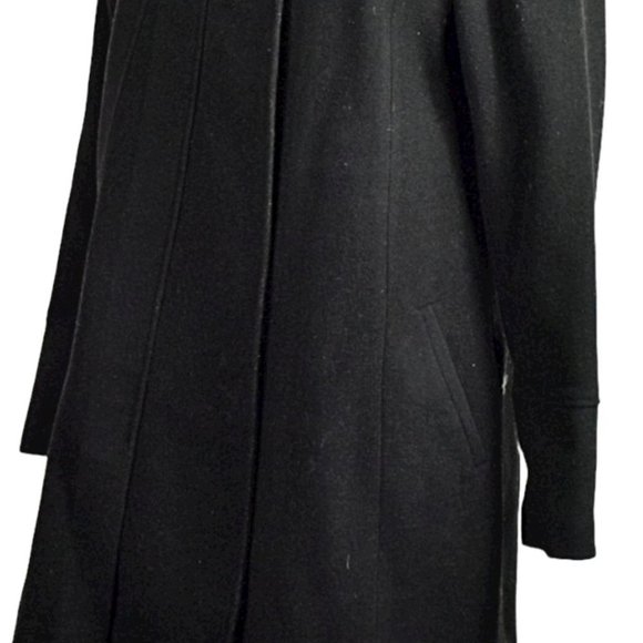 Kristen Blake Black Virgin Wool/Cashmere Blend Pleated Swing Coat - Picture 6 of 11